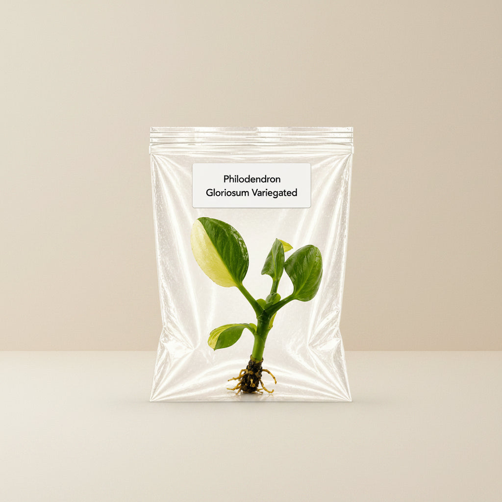 Rare Philodendron Gloriosum Variegated Tissue Culture Starter Plant