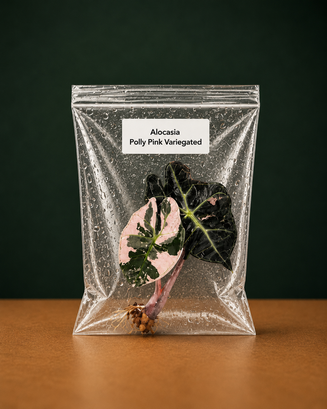 Rare Alocasia Polly Pink Variegated Tissue Culture Starter Plant