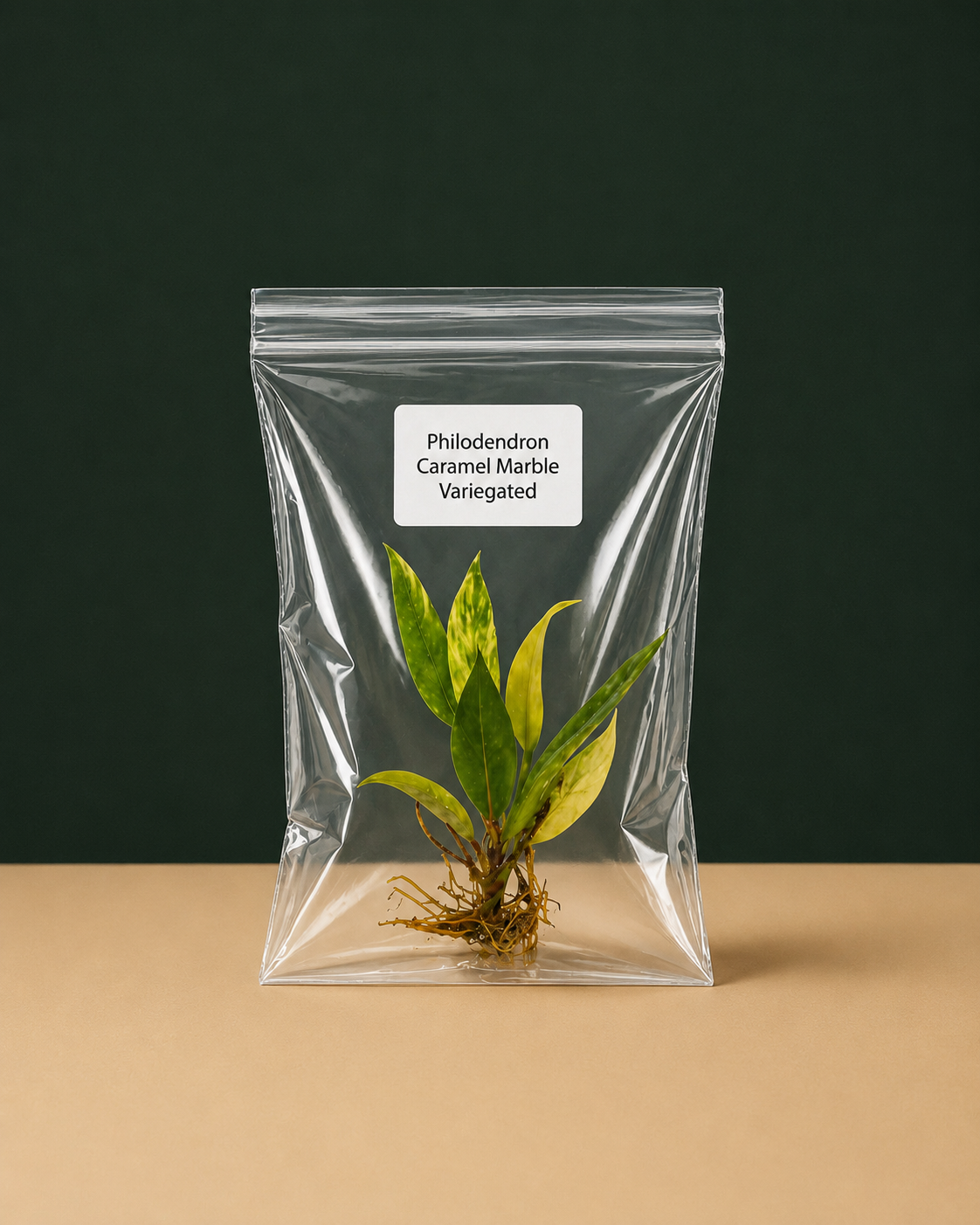 Rare Philodendron Caramel Marble Tissue Culture Starter Plant
