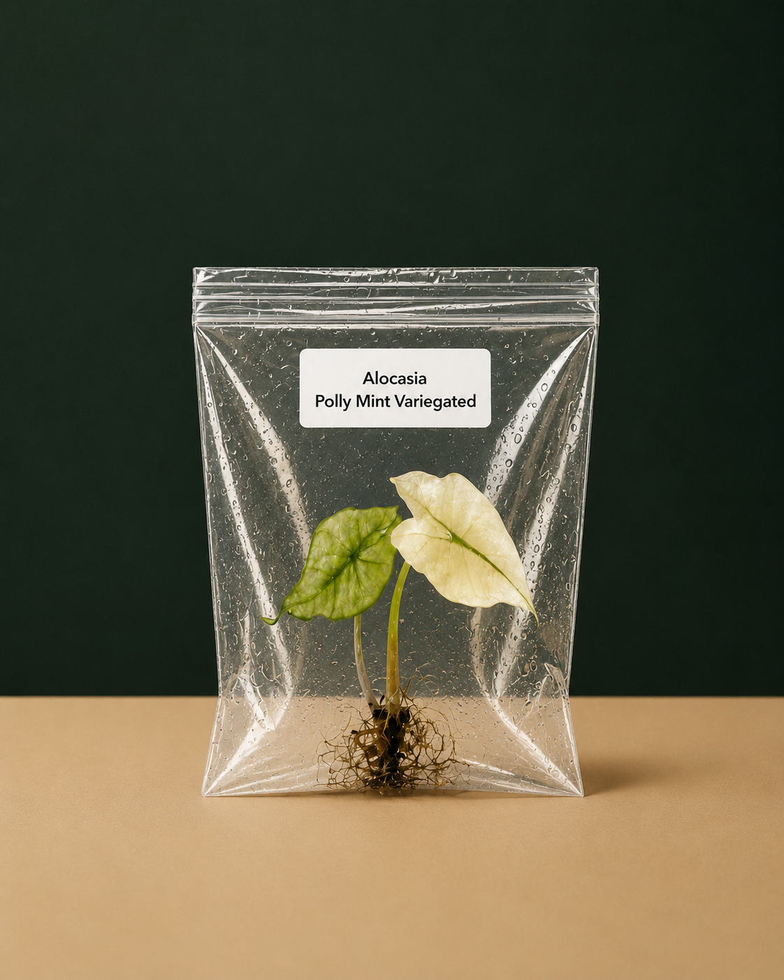 Rare Alocasia Polly Mint Variegated Tissue Culture Starter Plant