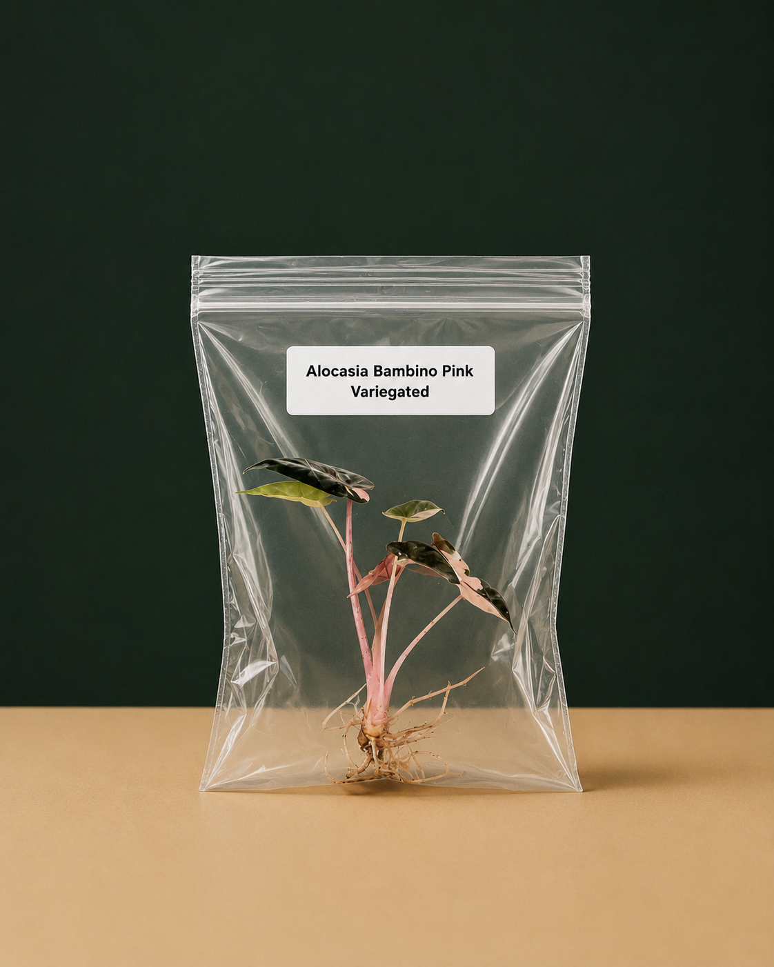 Alocasia Bambino Pink Variegated Tissue Culture Starter Live Plant